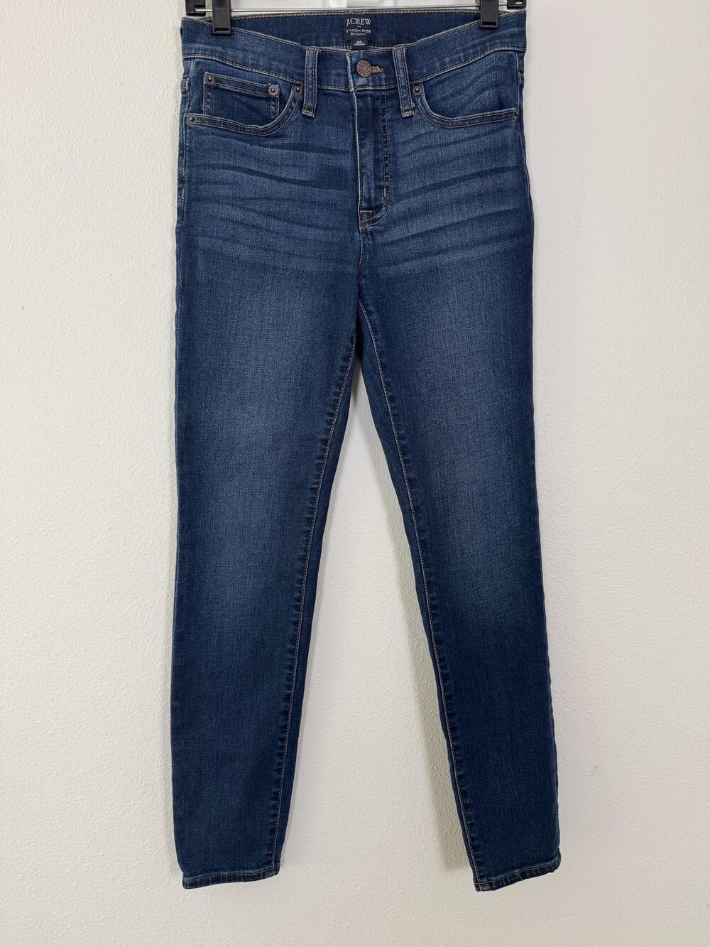 J.Crew 9" High-Rise Skinny Jeans Womens 26 Blue Medium Wash Stretch Denim